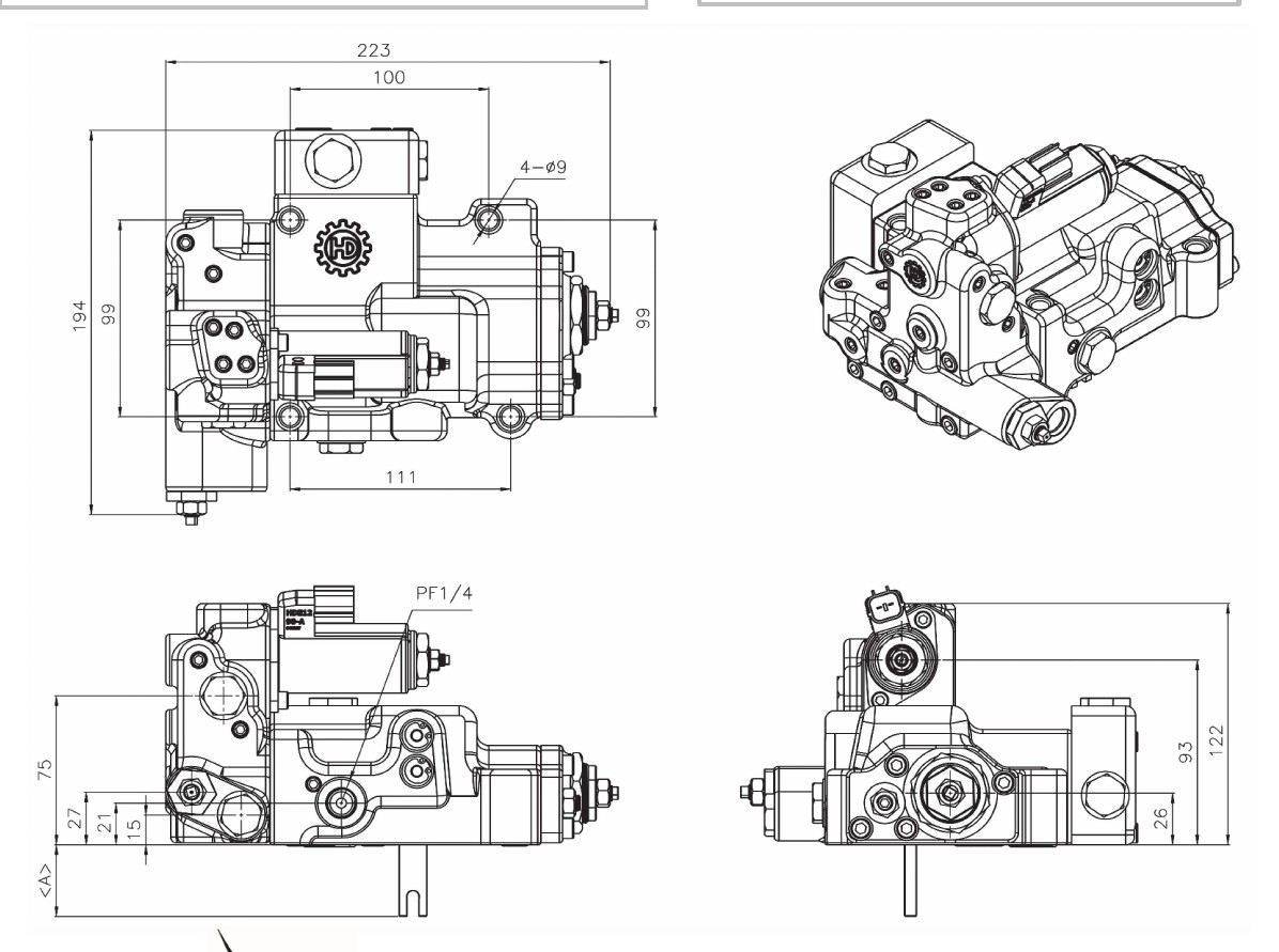 9TIL Type Pump Regulator dimension drawing
