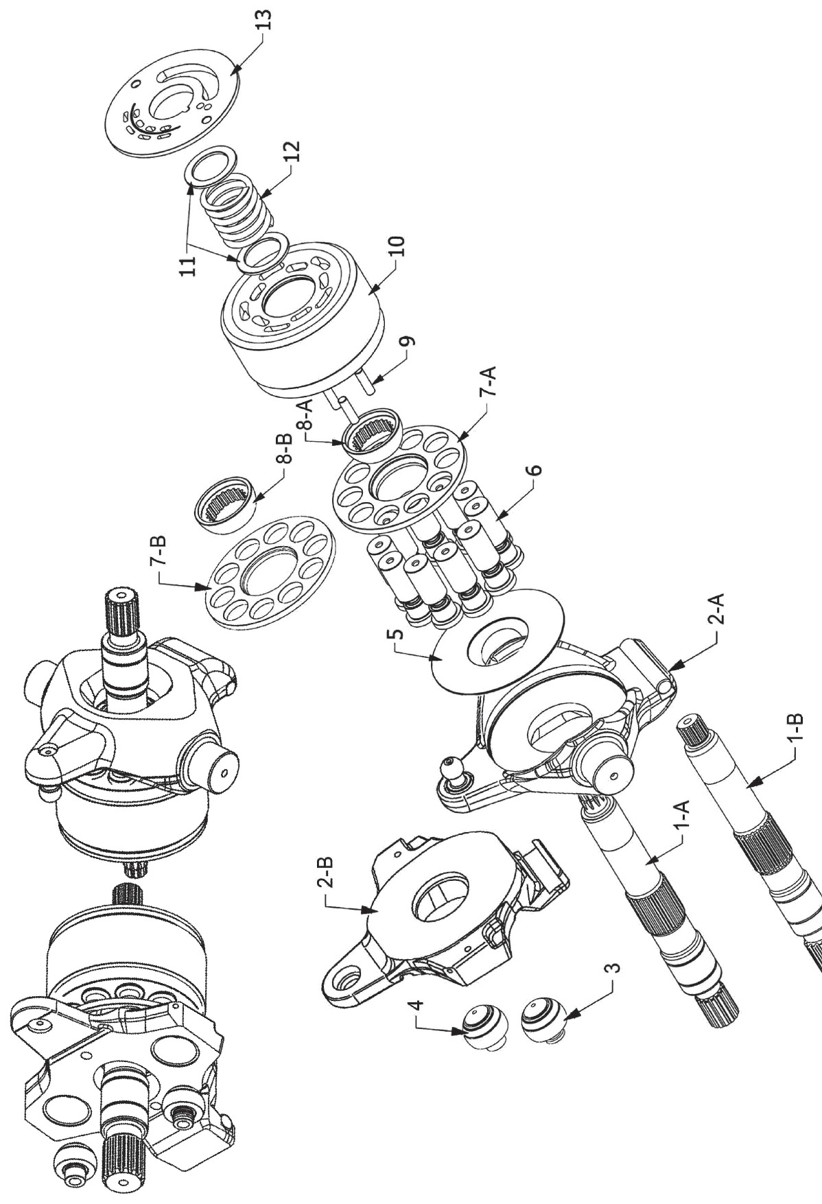 Caterpillar AP2D Hydraulic Pump exploded parts diagram