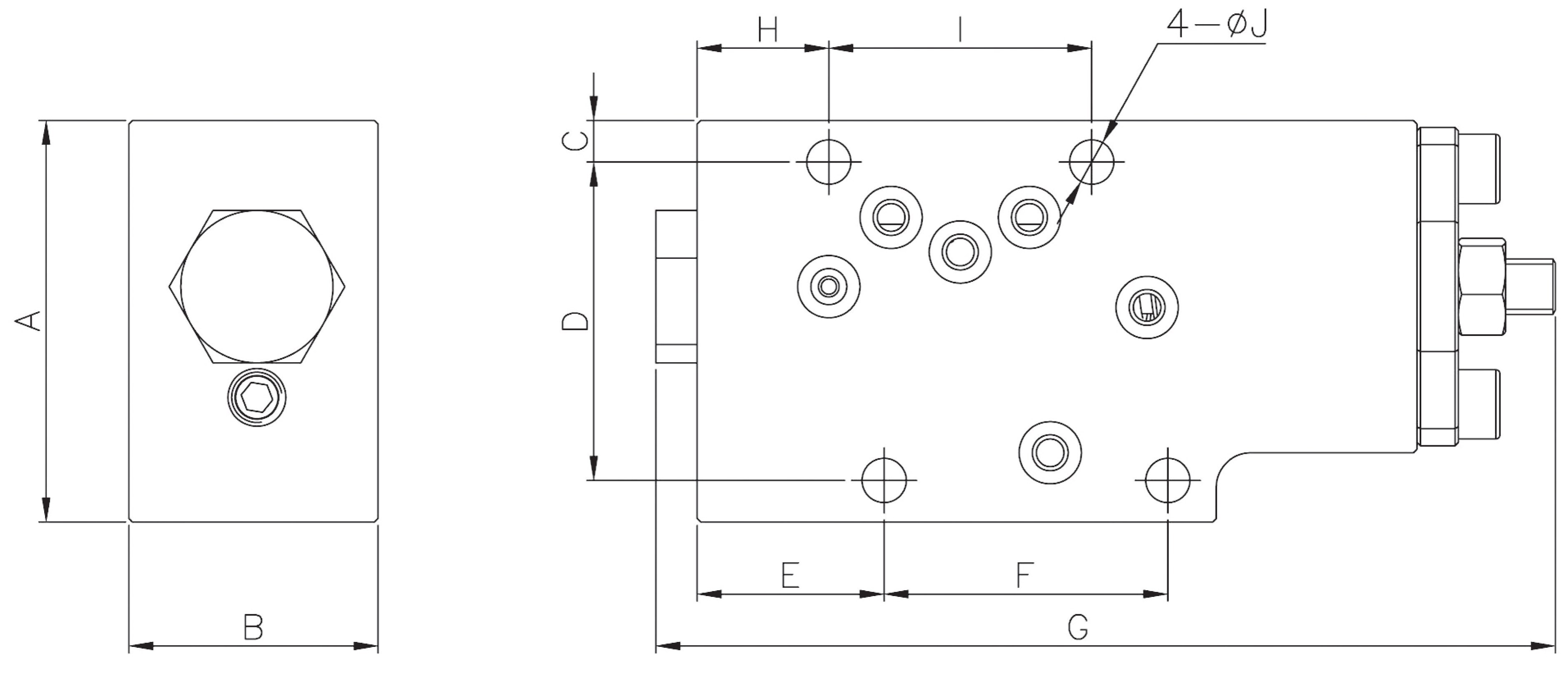 Cut-Off Valve for H3V / H5V Series Pumps dimension drawing