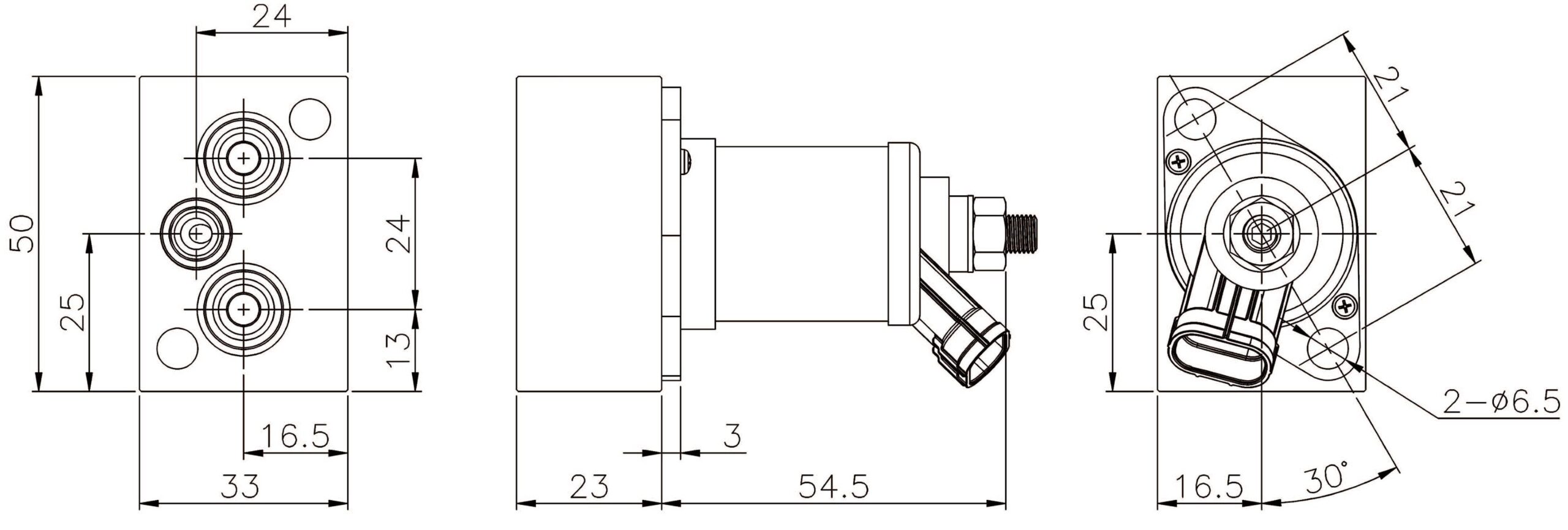 EPR Valve HPR1D-40F-243 for Komatsu dimension drawing
