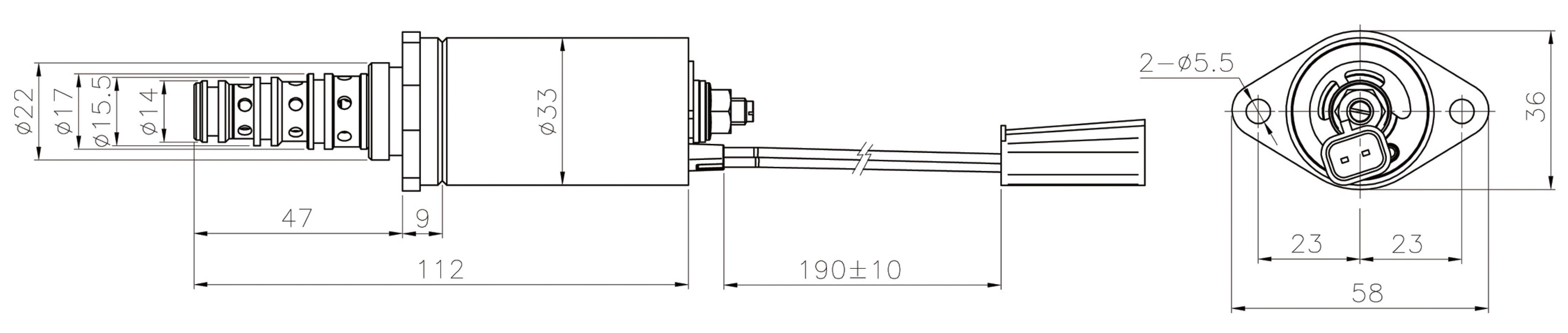 EPR Valve HPR3B-30A1-201 dimension drawing