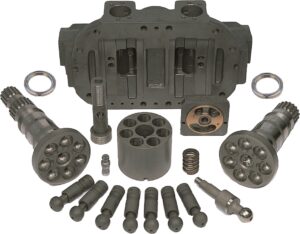 Hitachi HPVO50/102/105/118 Hydraulic Pump Parts — valve plates, drive shafts, pistons, servo pistons and rotors