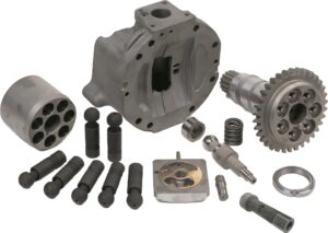 Hitachi HPVO91DS/ES Hydraulic Pump Parts — valve plates, drive shafts, pistons, servo pistons and rotors