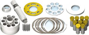 Hyundai RMF Travel Motor Parts — cylinder blocks, valve plates, drive shafts, piston shoes and pistons