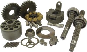 Kawasaki H3V / H5V DP (DPH) Hydraulic Pump Parts — cylinder blocks, valve plates, drive shafts, piston shoes and pistons