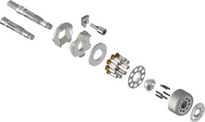 Kawasaki H7V Hydraulic Pump Parts — cylinder blocks, valve plates, drive shafts, piston shoes and pistons