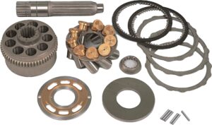Kawasaki M2X Swing Motor Parts — cylinder blocks, valve plates, drive shafts, piston shoes and pistons