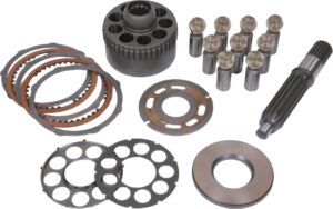 Kawasaki M5X Swing Motor Parts — cylinder blocks, valve plates, drive shafts, piston shoes and pistons