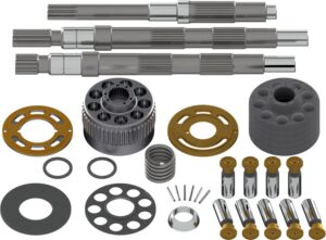 Kawasaki NVK45-DNB08 Hydraulic Pump Parts — cylinder blocks, valve plates, drive shafts, piston shoes and pistons