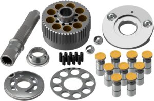 Kayaba MSF Travel Motor Parts — cylinder blocks, valve plates, drive shafts, piston shoes and pistons
