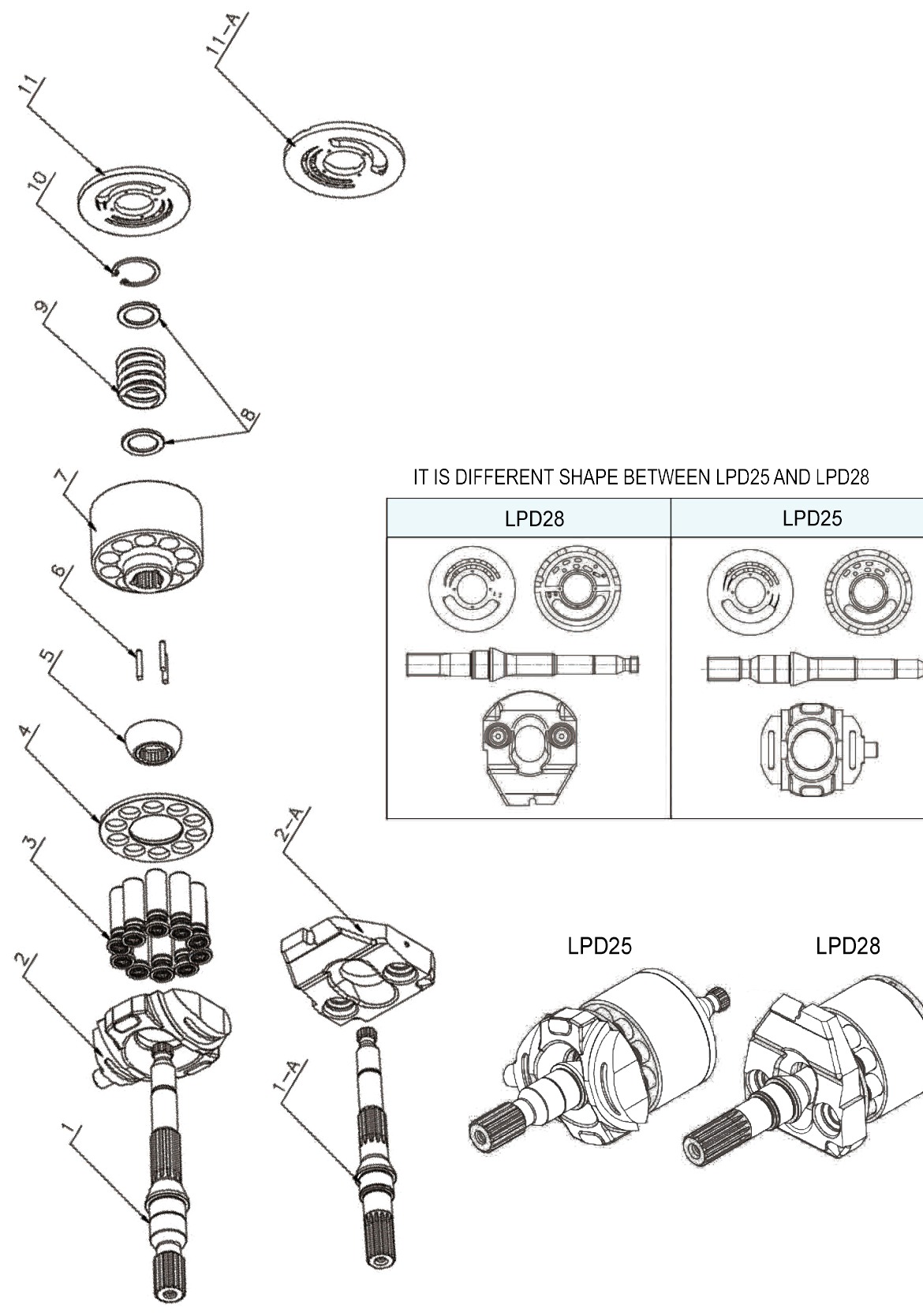 Komatsu LPD25/28 Hydraulic Pump Parts - Image 2