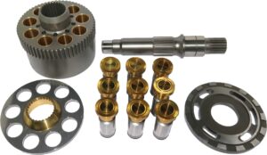 Nabtesco M2V Travel Motor Parts — cylinder blocks, valve plates, drive shafts, piston shoes and pistons