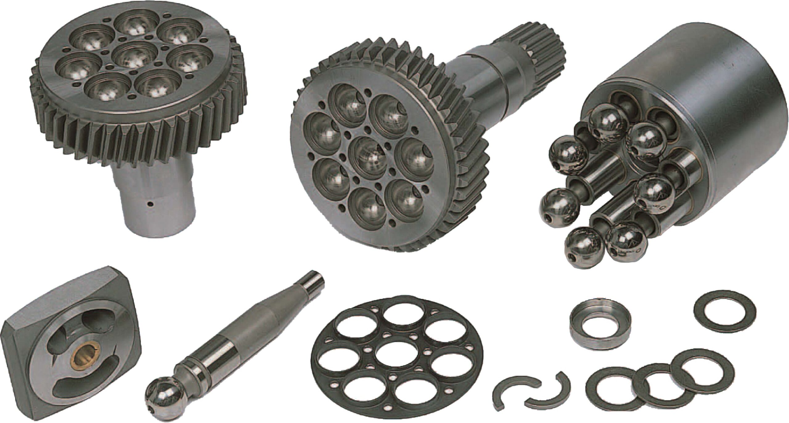 Rexroth A8V (SR1R) Hydraulic Pump Parts — cylinder blocks, valve plates, drive shafts and pistons